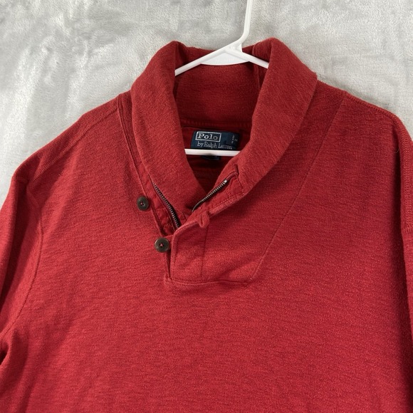 Polo Ralph Lauren Sweater mens XXL Shawl Collar Cardigan 1/4 Zip Pullover Cotton - Picture 2 of 11